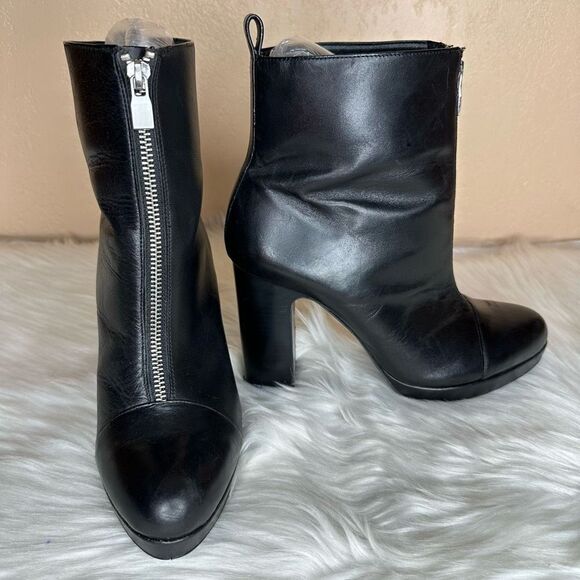 Zara Black Zip Front Ankle Boots Size 40/9 - Picture 14 of 14